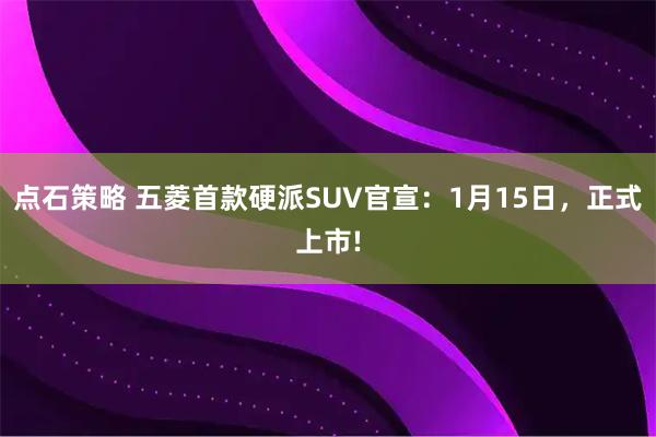 点石策略 五菱首款硬派SUV官宣:1月15日,正式上市!