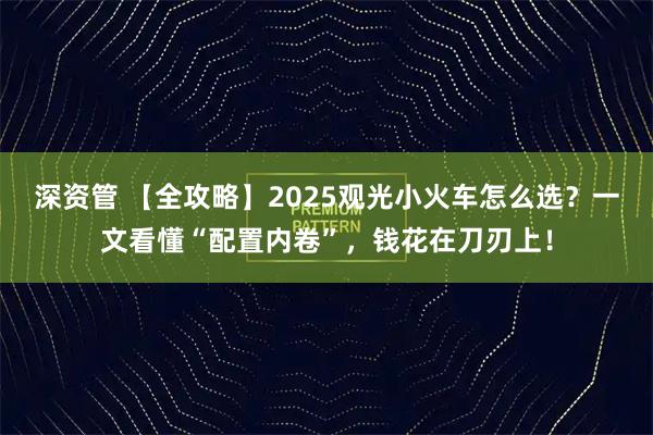 深资管 【全攻略】2025观光小火车怎么选？一文看懂“配置内卷”，钱花在刀刃上！